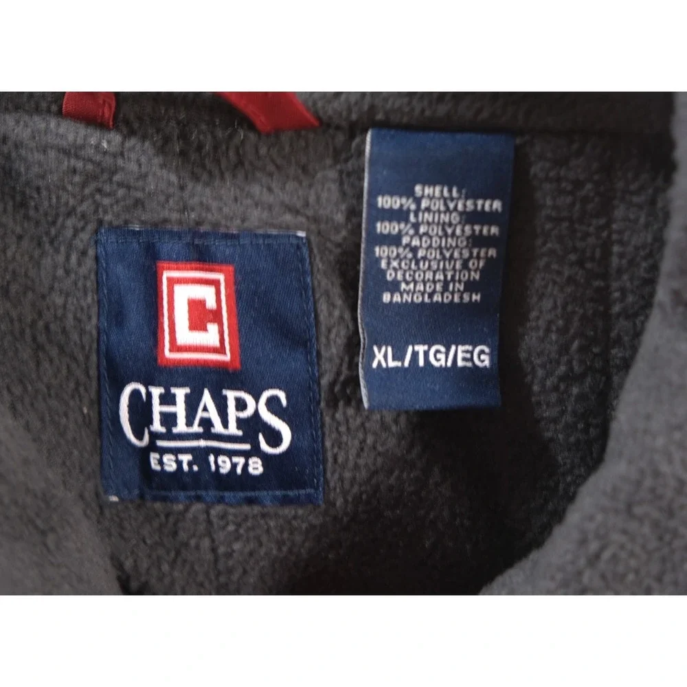 Chaps Vest Mens XL Red Full Zip Fleece Lined Puffer Sleeveless Casual Outdoor